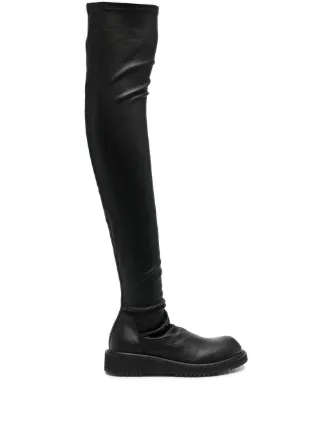 Rick Owens Creeper Stocking knee high Boots Farfetch