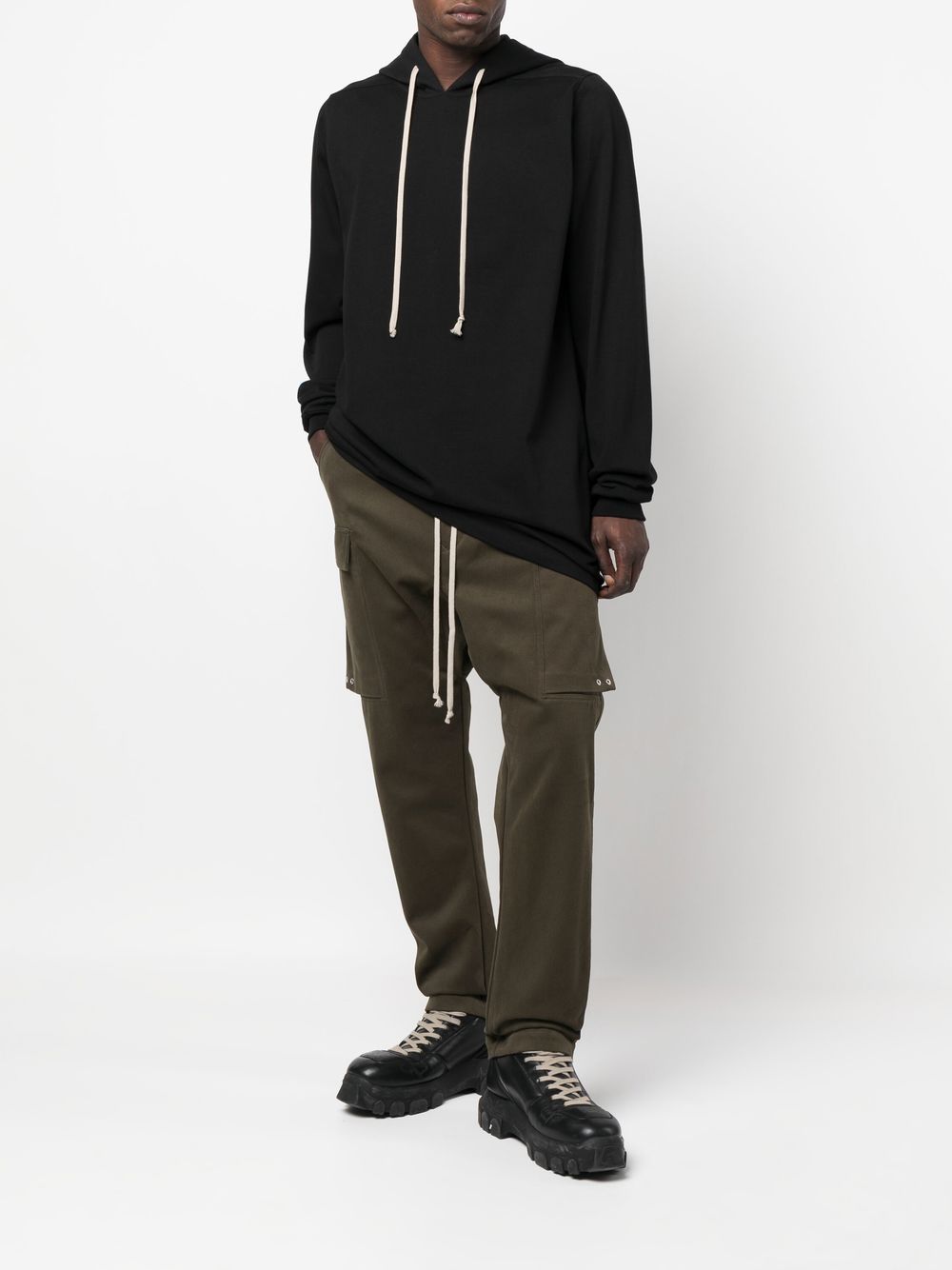 Rick Owens Katoenen hoodie - Zwart