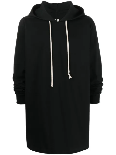Rick Owens longline cotton hoodie