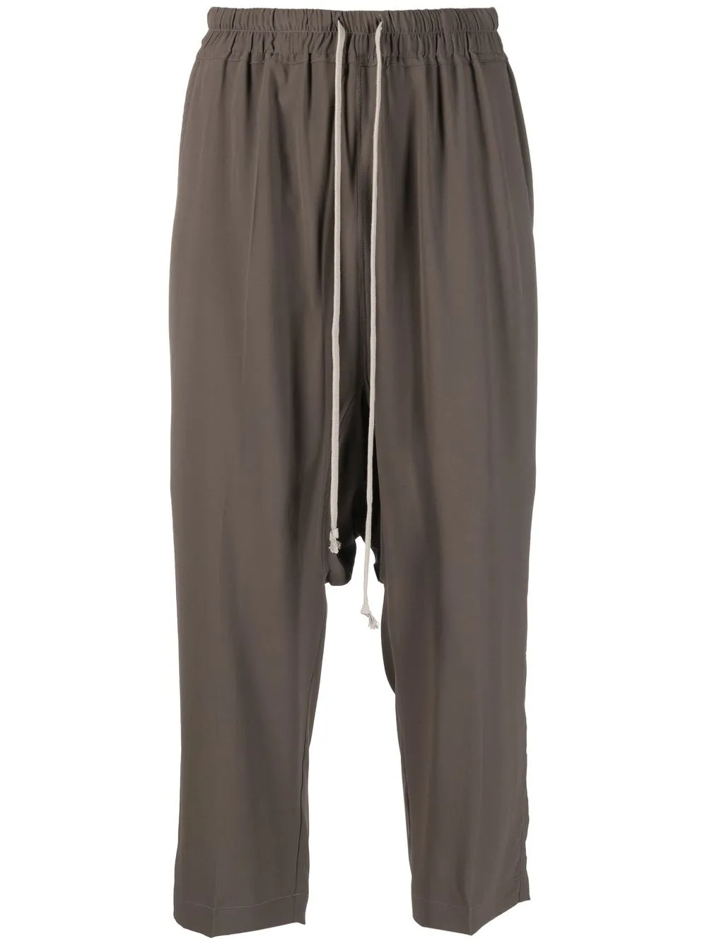 

Rick Owens drop-crotch drawstring cropped trousers - Green