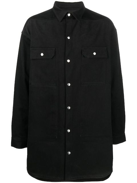 Rick Owens Oversized organic cotton shirt jacket
