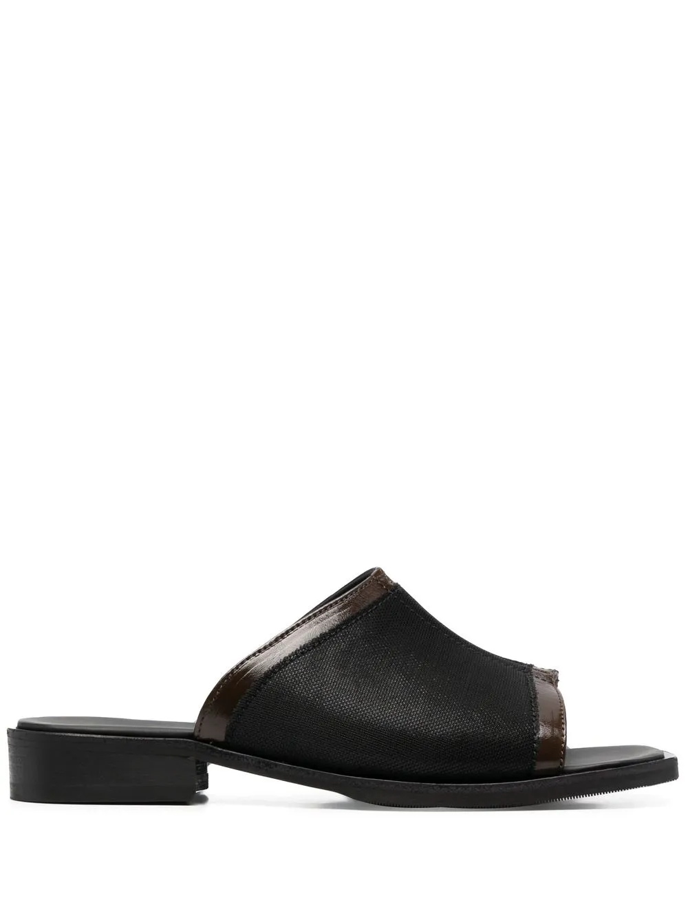 

OUR LEGACY high-shine trim slides - Black