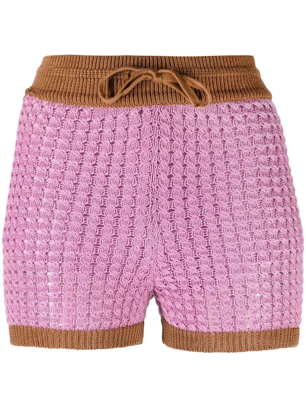 

Rejina Pyo two-tone crochet-knit shorts - Purple