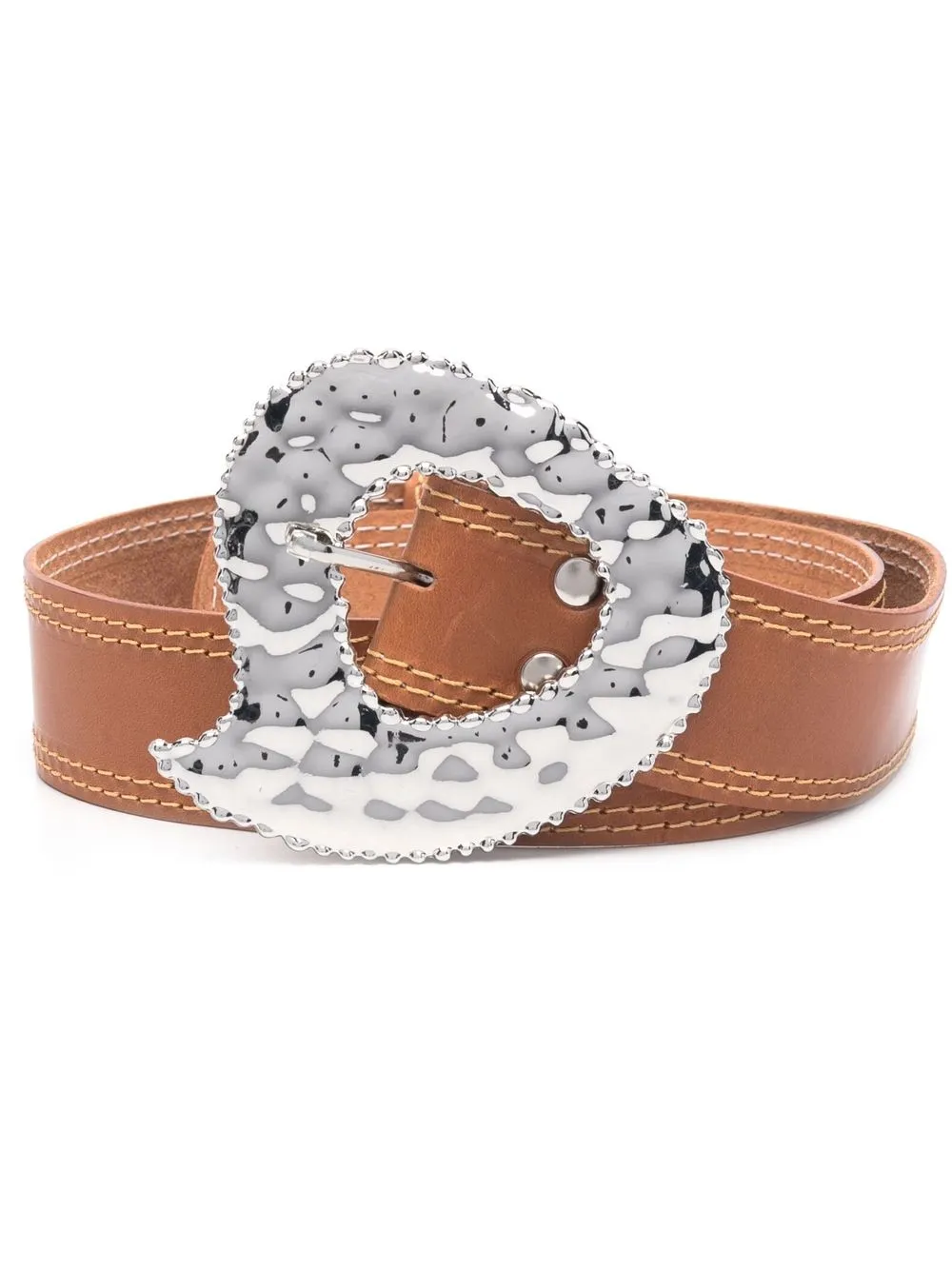 

Chopova Lowena hammered-heart buckle belt - Brown