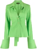 A.W.A.K.E. Mode oversized cuffs ruched shirt - Green