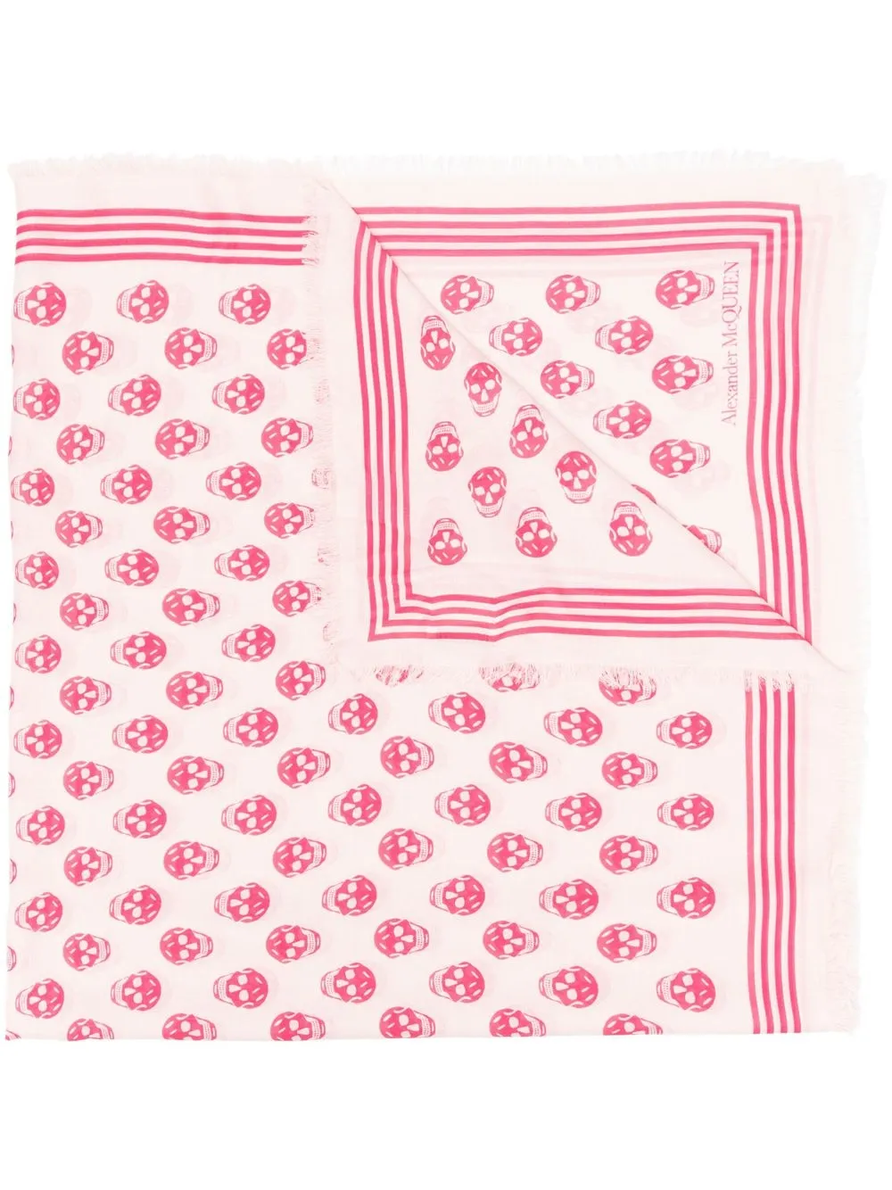 

Alexander McQueen mascada Biker con calavera estampada - Rosado