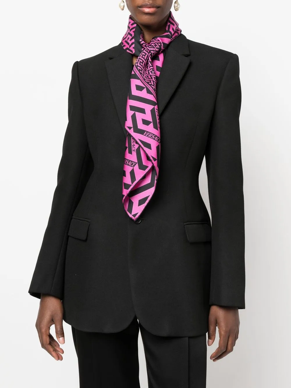Versace Sjaal met Greca print - Roze