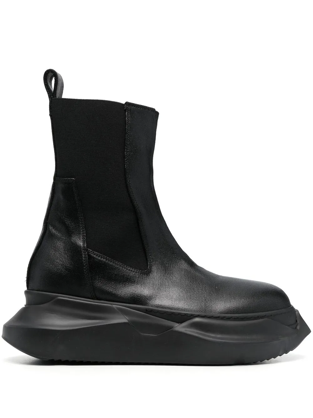 RICK OWENS BEATLE ABSTRACT LEATHER BOOTS