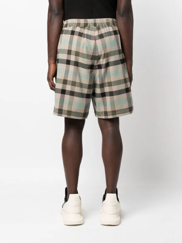 Rick Owens Penta plaid-check Bermuda Shorts | Neutrals