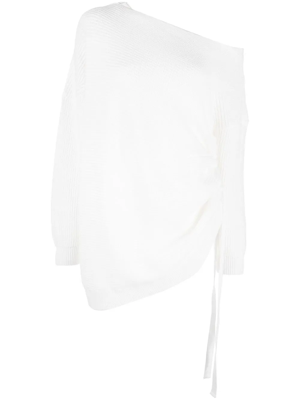 

PINKO one-shoulder drawstring jumper - White