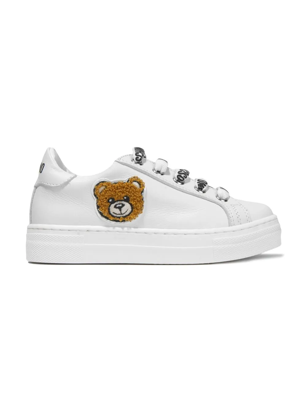 

Moschino Kids tenis bajos con motivo Teddy Bear - Blanco