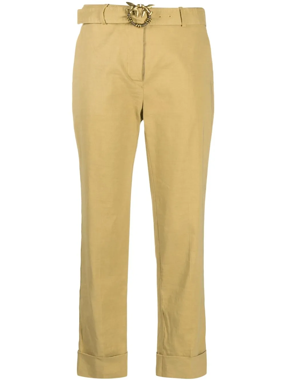 

PINKO logo-buckle tailored trousers - Yellow