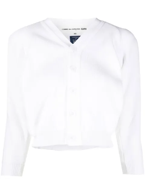 Comme des Garçons Girl V-Neck Knitted Cardigan - White