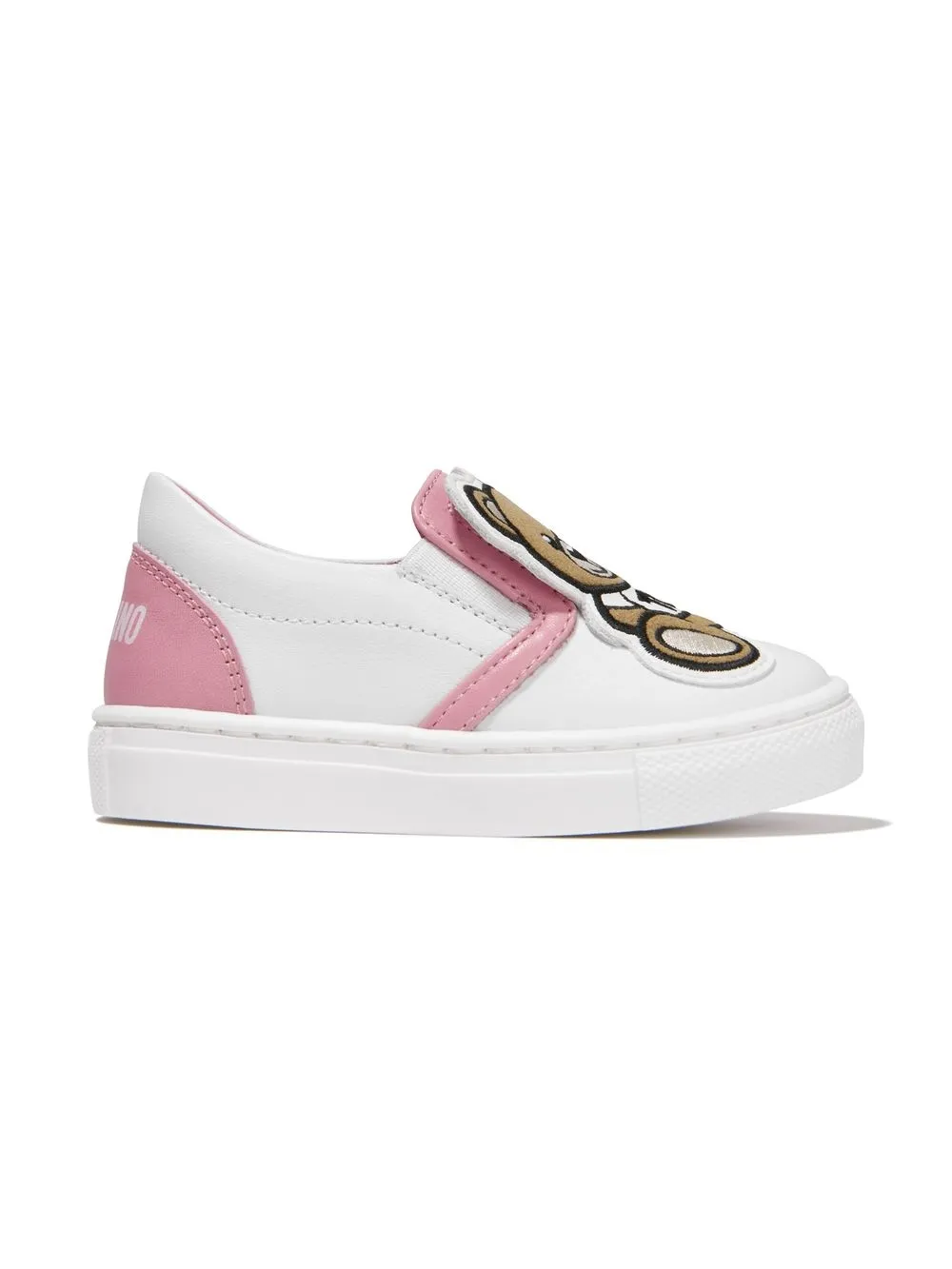 

Moschino Kids embroidered bear slip-on trainers - White