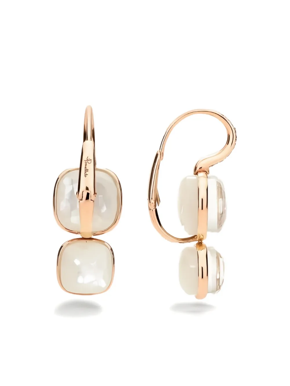 Pomellato 18k Rose Gold Diamond Mother-of-pearl Earrings In Gold