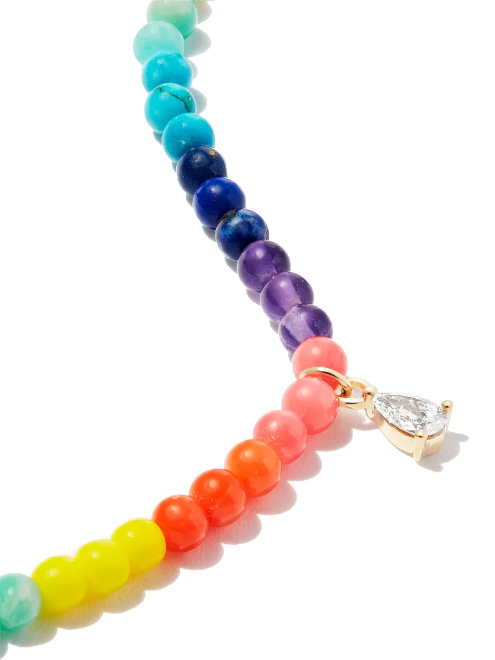 9kt Yellow Gold Diamond Rainbow Necklace