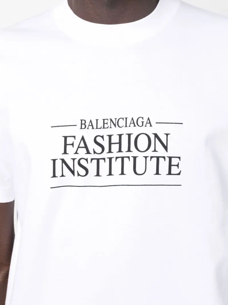 Sale Balenciaga slogan-print T-shirt white | MODES