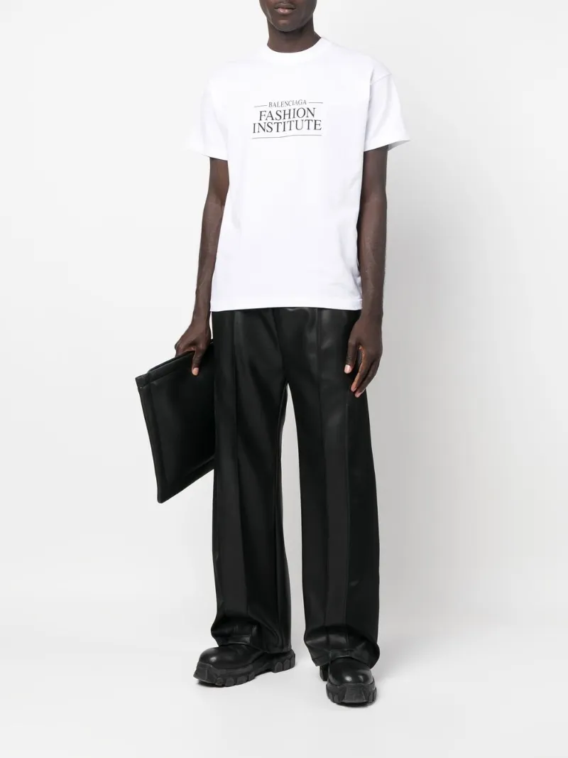 Sale Balenciaga slogan-print T-shirt white | MODES
