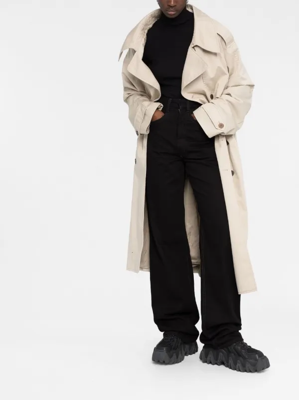 Balenciaga Asymmetric off-shoulder Trench Coat - Farfetch