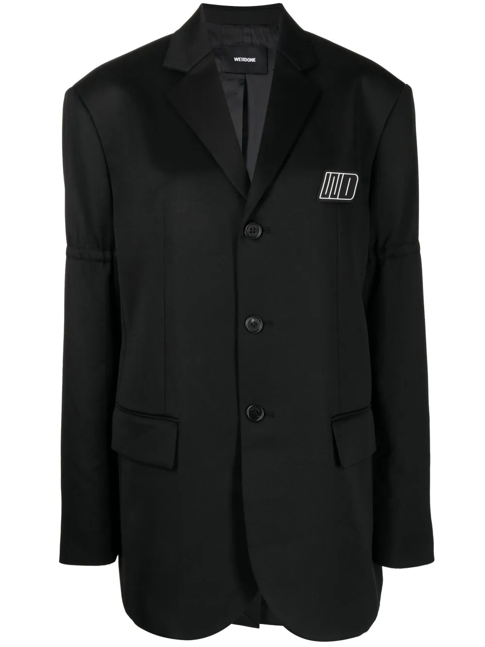 

We11done logo-patch oversize blazer - Black