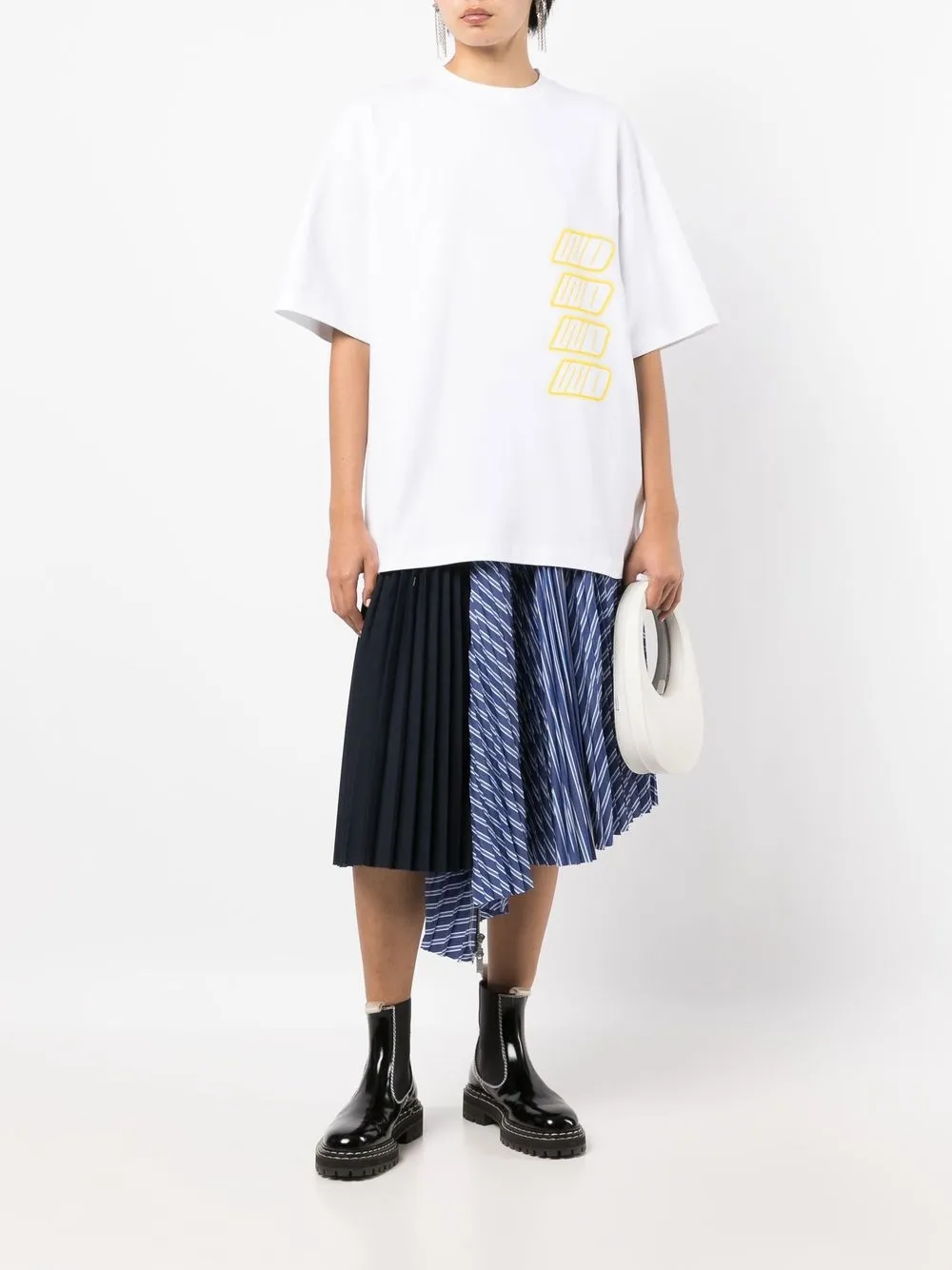 We11done T-shirt met grafische print - Wit