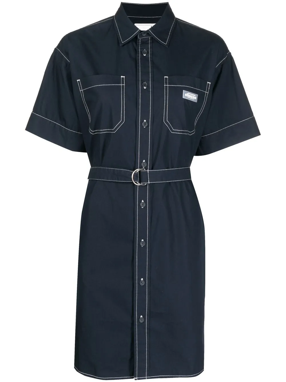 

CHOCOOLATE short-sleeve denim shirt dress - Blue