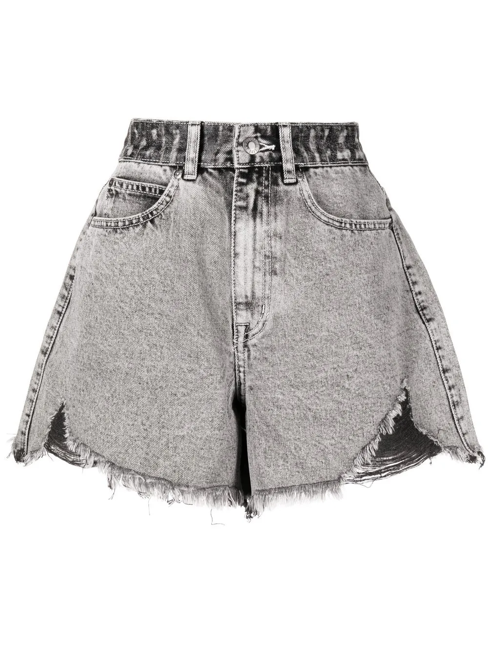 

izzue shorts de mezclilla con efecto envejecido - Gris