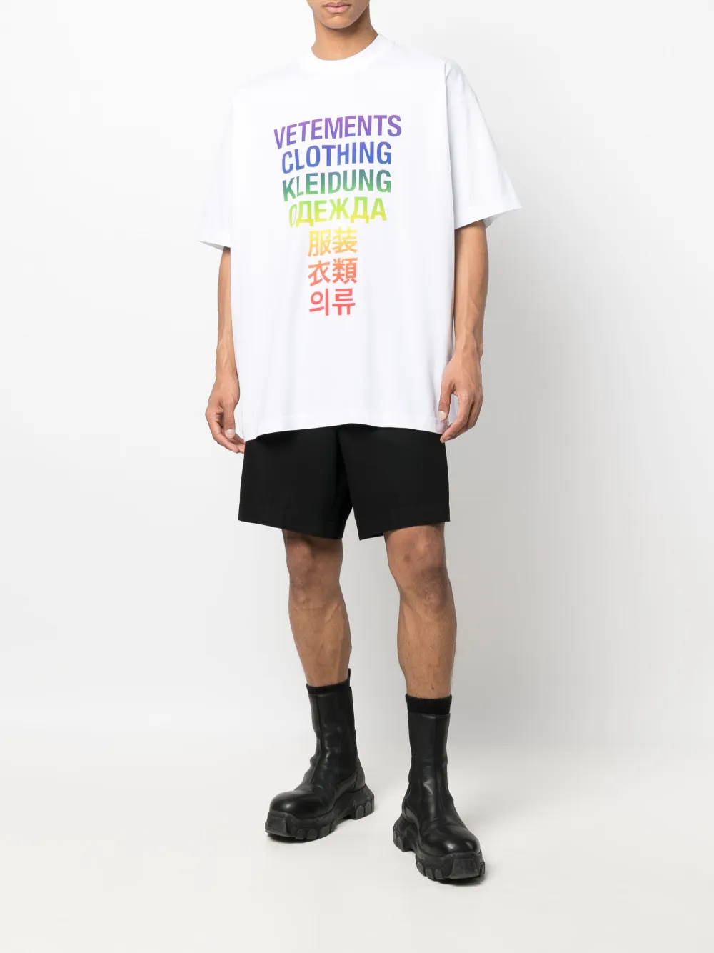 VETEMENTS logo print Oversized T shirt Farfetch