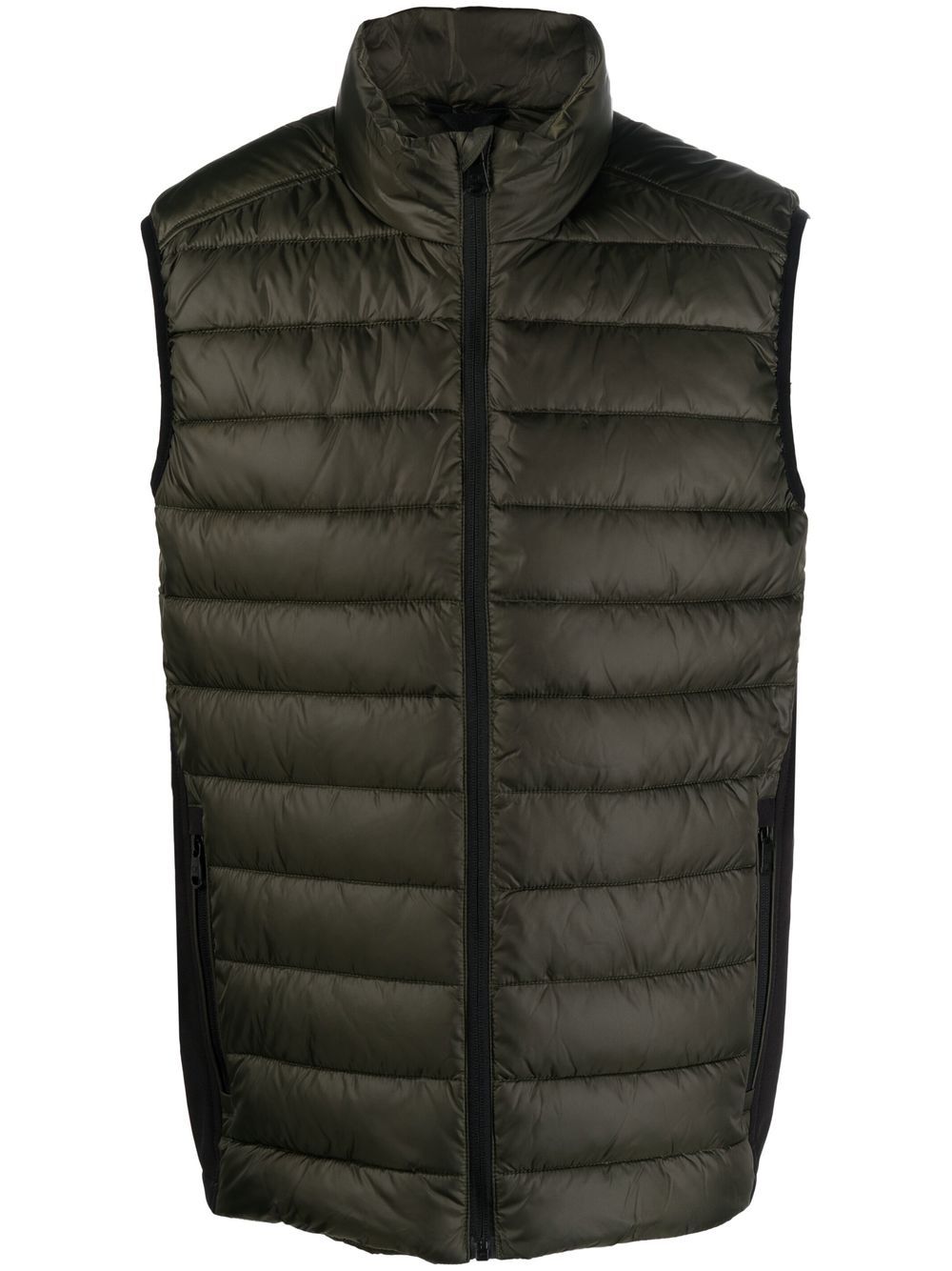 quilted-finish zip-up vest