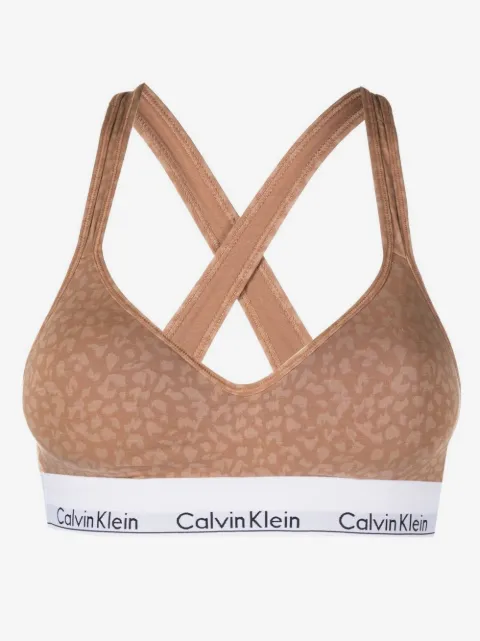 Calvin Klein Underwear leopard-print logo-band bralette