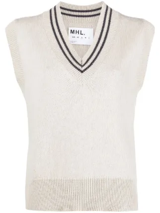 Margaret Howell v neck Sleeveless Jumper Farfetch