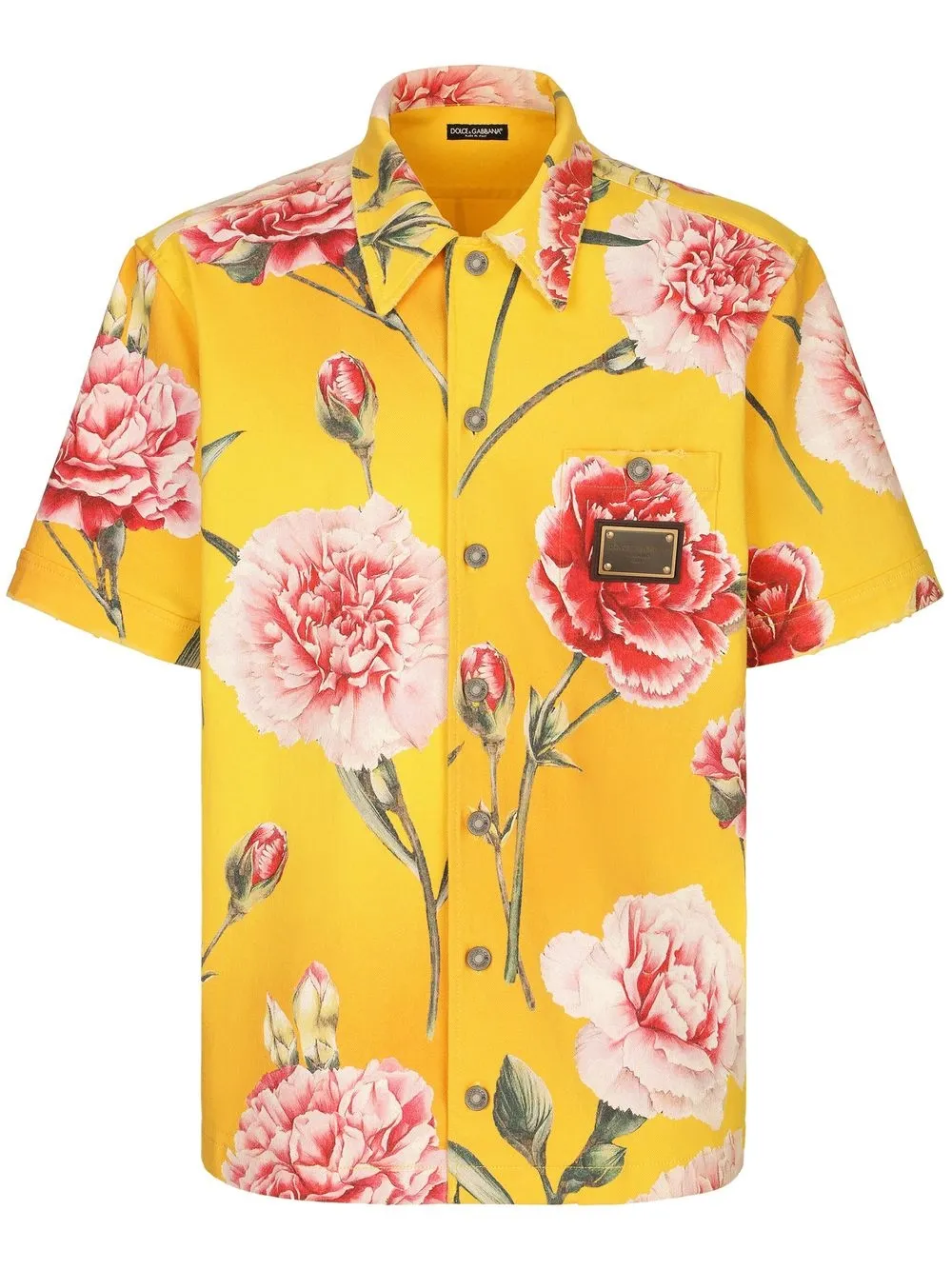 

Dolce & Gabbana camisa manga corta con estampado floral - Amarillo