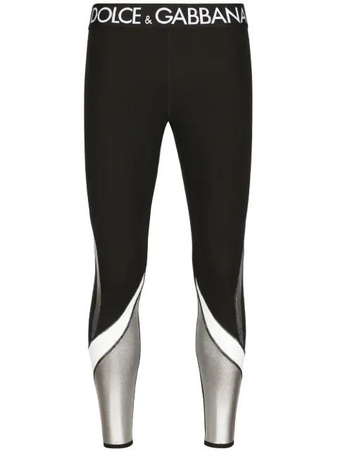 colour-block logo-waistband leggings