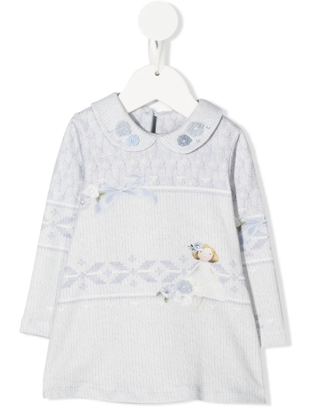 

Lapin House long-sleeved knit-print dress - Blue