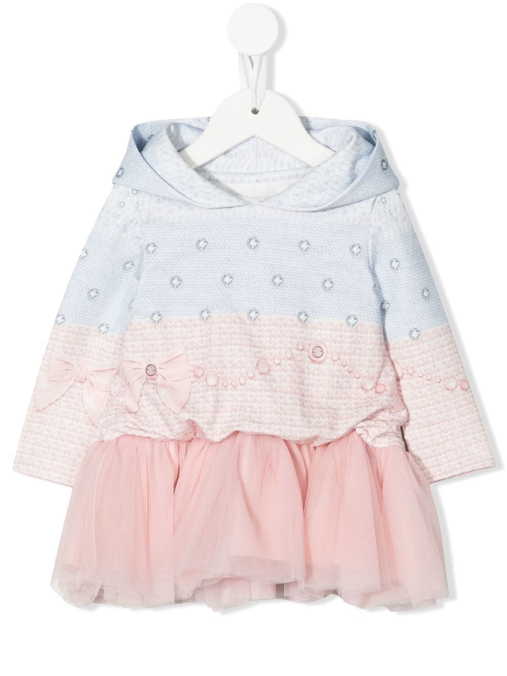 Lapin House Babies' Graphic-print Hooded Dress In Pink