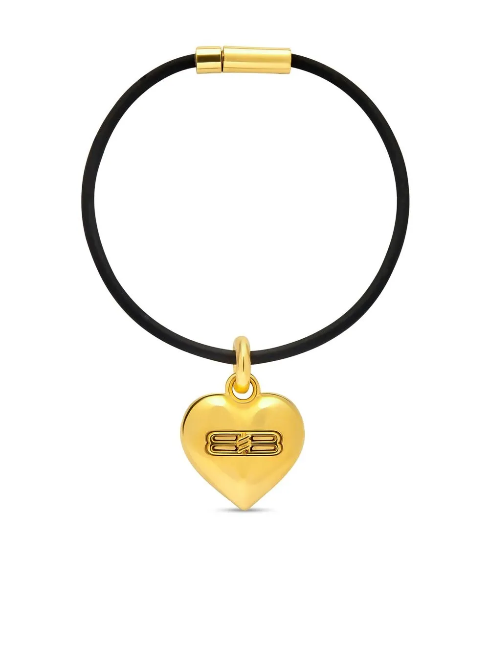 

Balenciaga pulsera con corazón BB en relieve - Negro