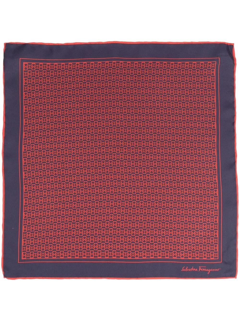 

Salvatore Ferragamo mascada con estampado gráfico - Azul