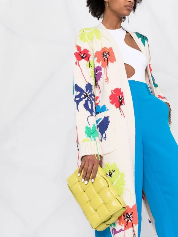 Off-White Knitted Floral Cardigan - Neutrals