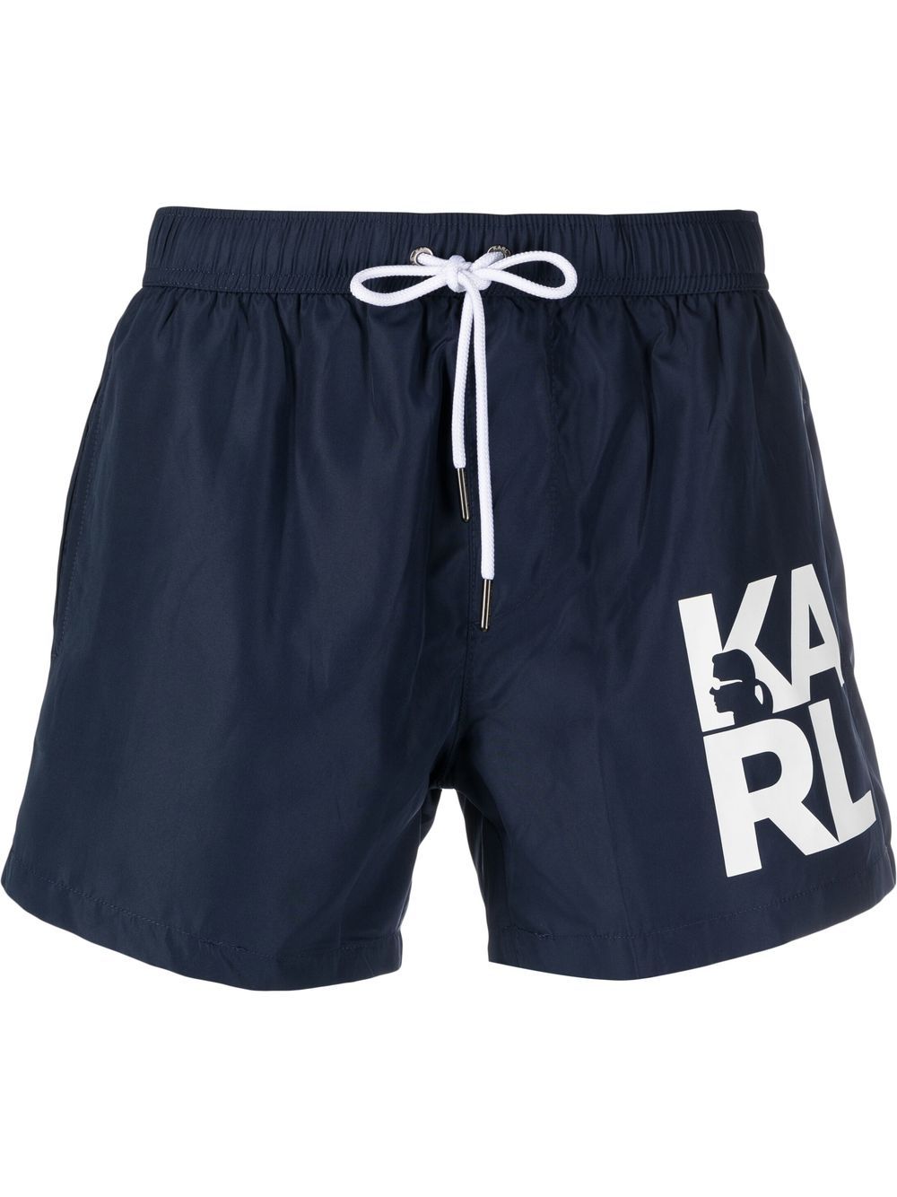 Karl Lagerfeld Logo-print Swimming Shorts In Dark Blue | ModeSens