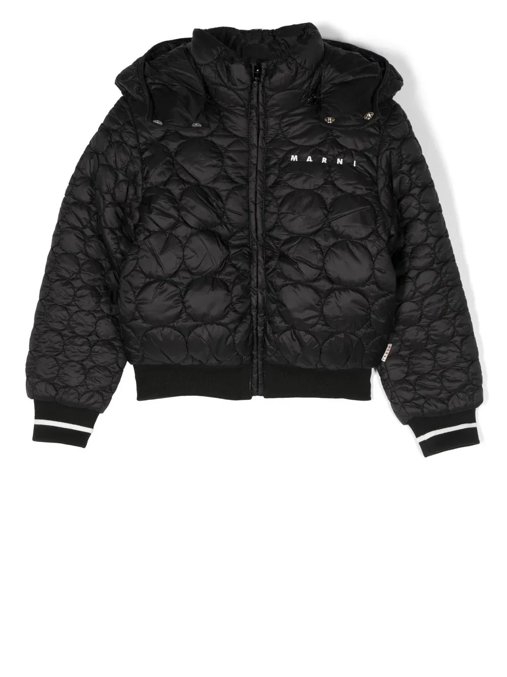 

Marni Kids chamarra capitonada con logo bordado - Negro