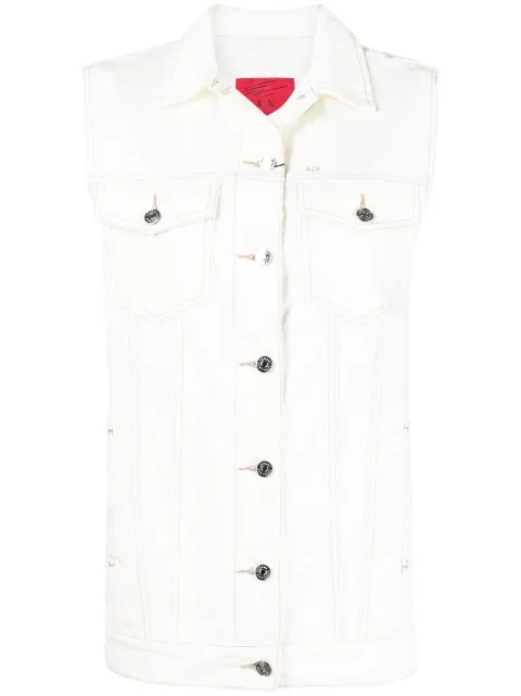 Armani Exchange - denim sleeveless jacket