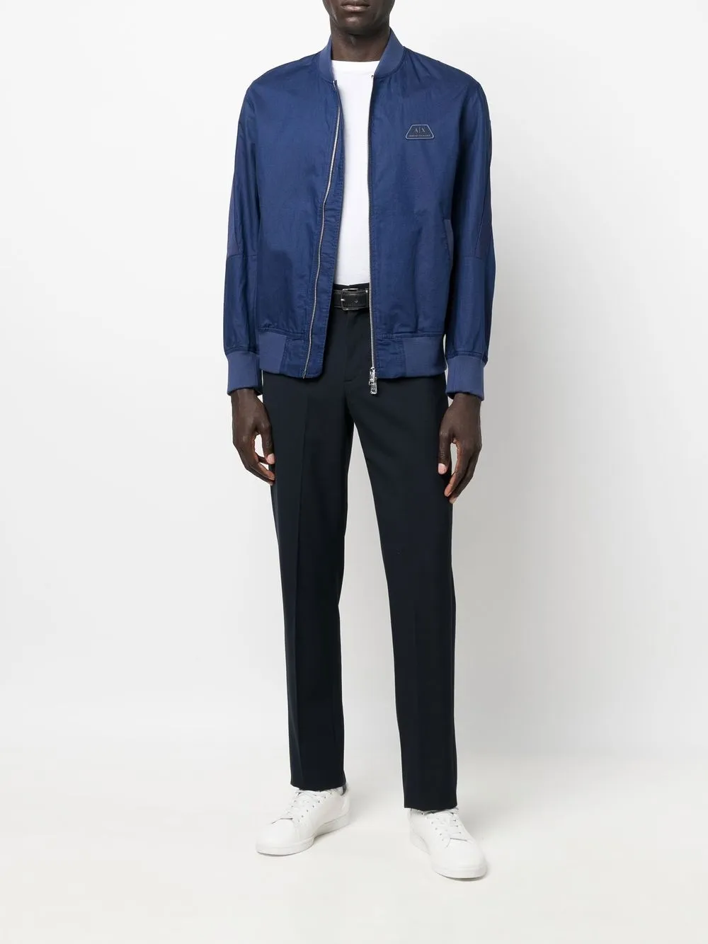 Armani Exchange Trainingsjack met logopatch - Blauw