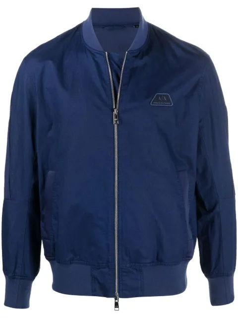Armani Exchange - logo-patch zip-up track jacket