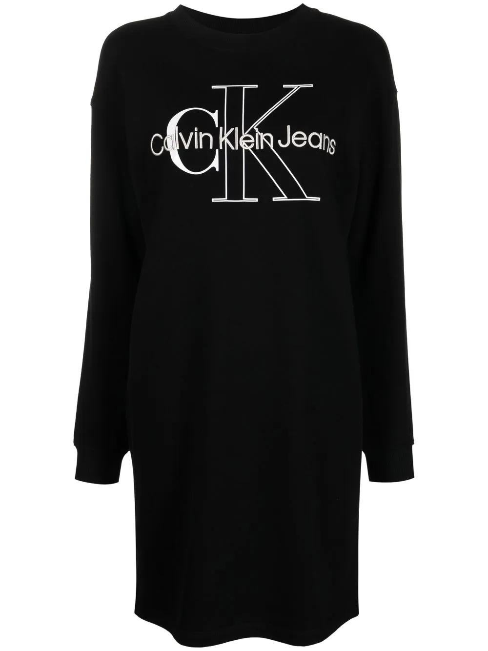 

Calvin Klein Jeans vestido estilo sudadera con logo - Negro