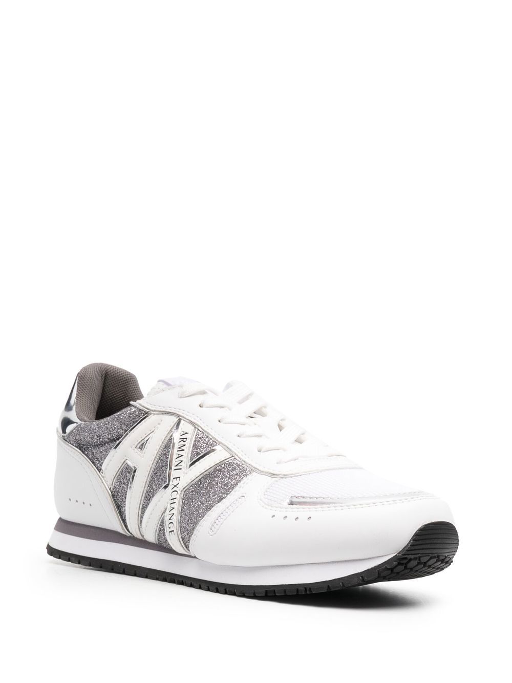 Armani Exchange Sneakers met glittervlakken - Wit