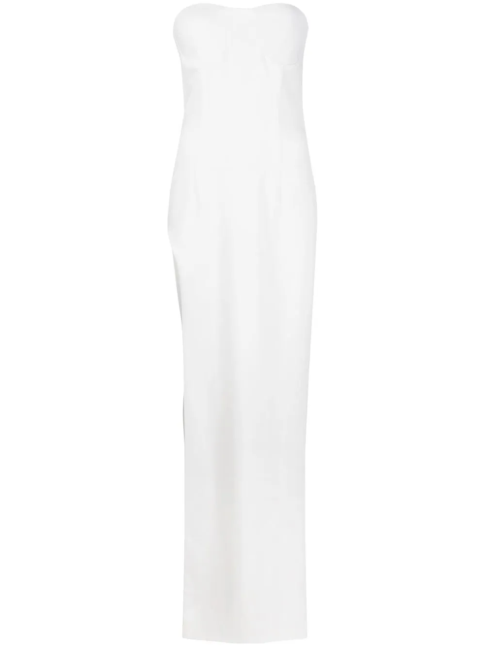 

Mônot strapless side-slit gown - White