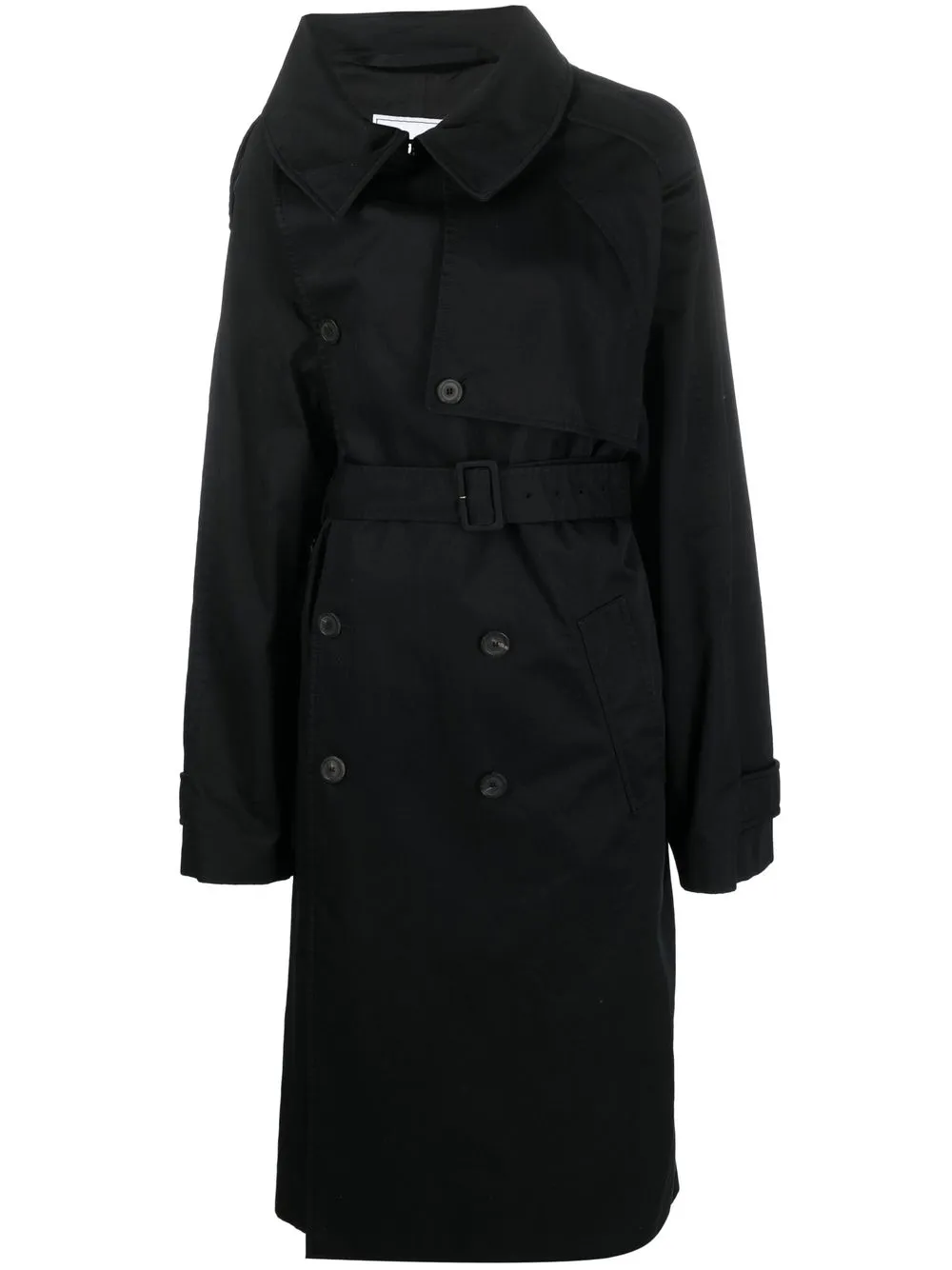 Balenciaga Off-shoulder Trench Coat In Black | ModeSens