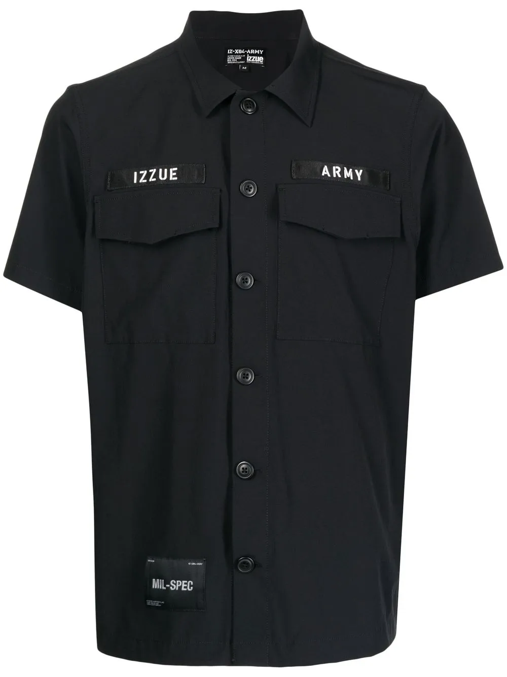 

izzue army-patch short-sleeve shirt - Black