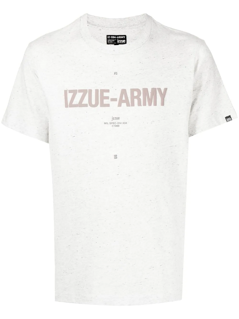 izzue t-shirt en coton à logo imprimé - gris