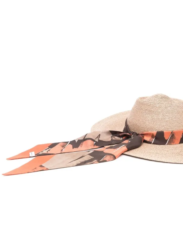 NEW SALVATORE FERRAGAMO women\'s ribbon tie straw hat in beige/khaki Salvatore Ferragamo Ferragamo Ribbon-Tie Straw Hat | ShopSimon main image 2
